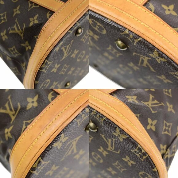 LOUIS VUITTON BUCKET GM Shoulder Tote Bag Monogram Leather Brown - Picture 11 of 16